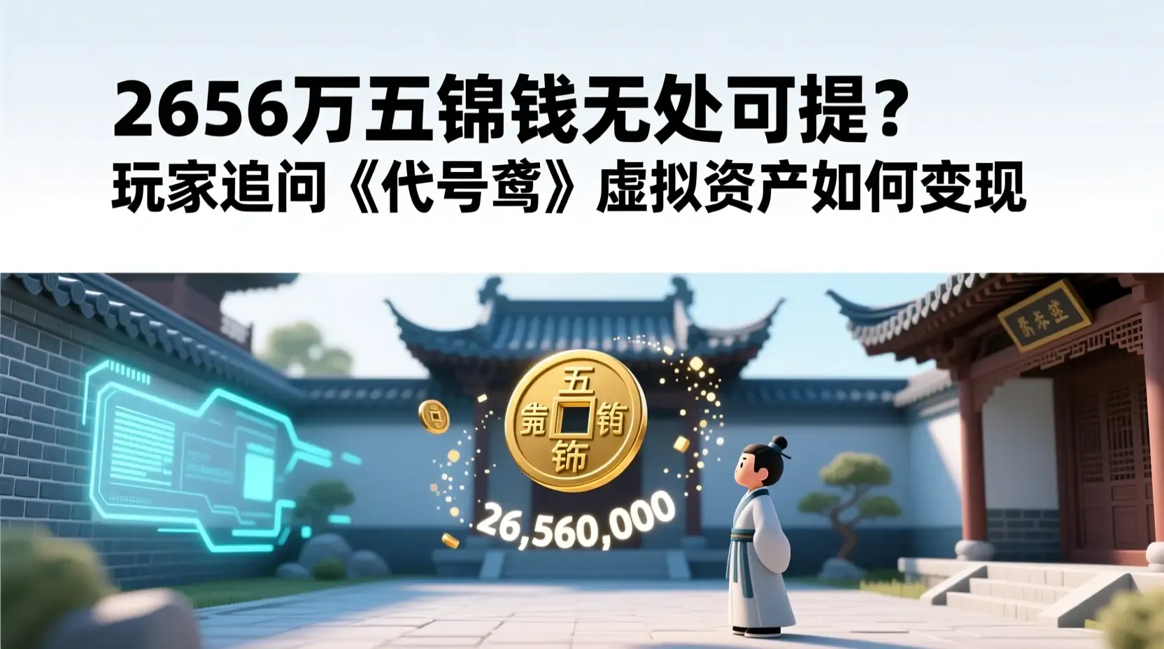 2656万五铢钱无处可提?玩家追问《代号鸢》虚拟资产如何变现